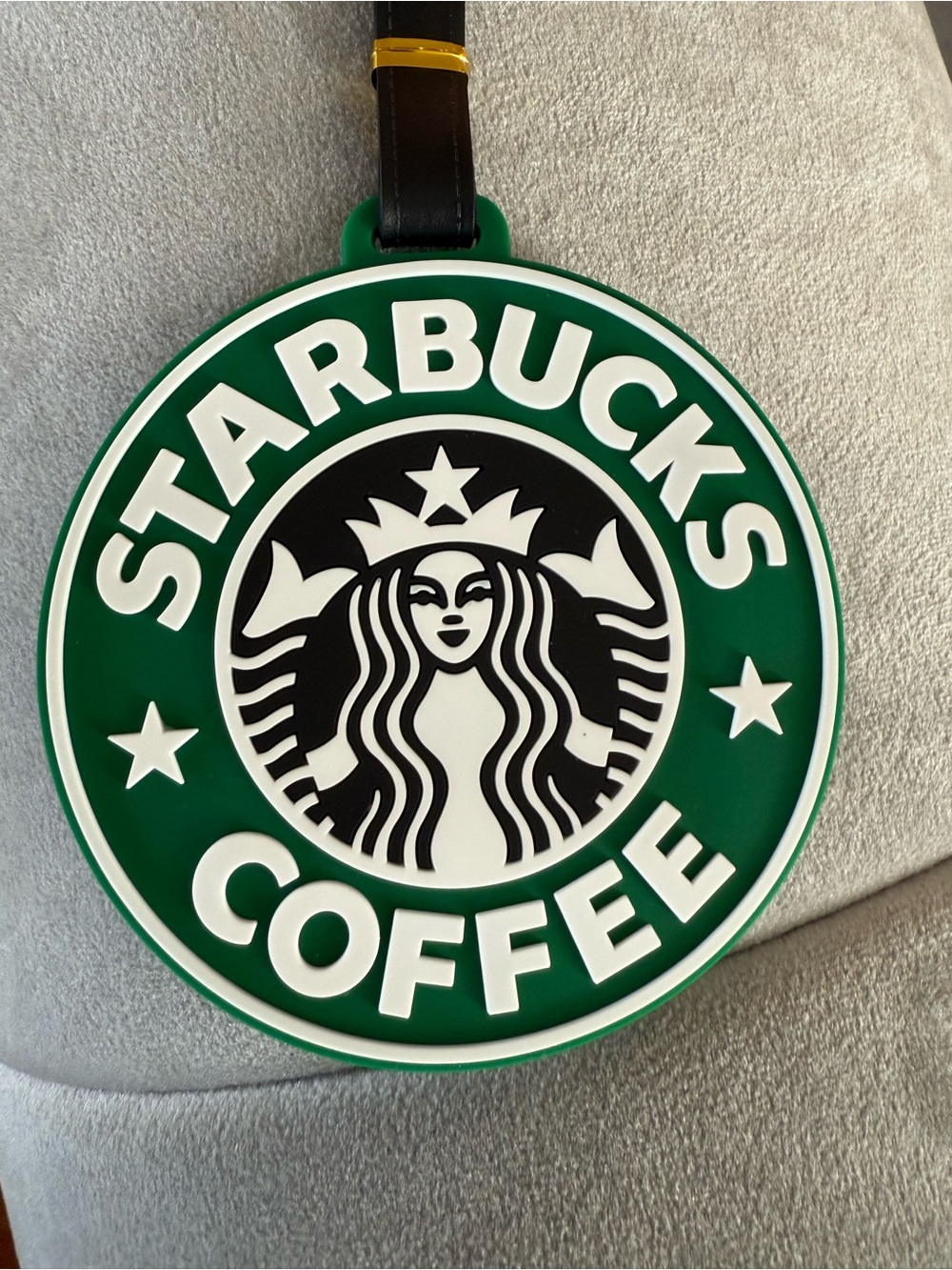 Starbucks Green and White Round ID Luggage Tag